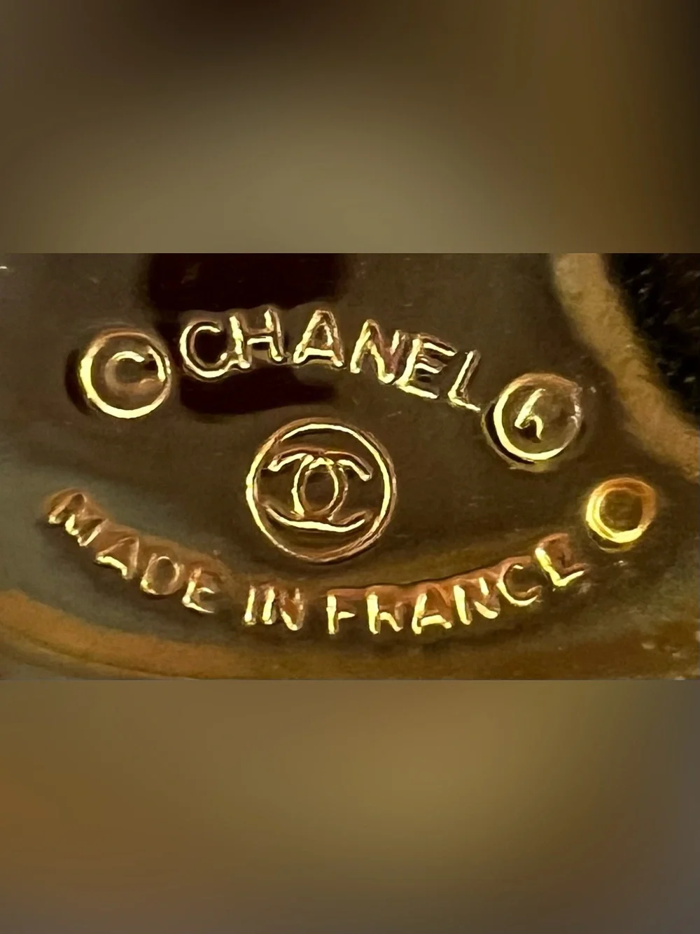 CHANEL Gold-Tone Pendant only. Gold with Black Enamel CC Motif
